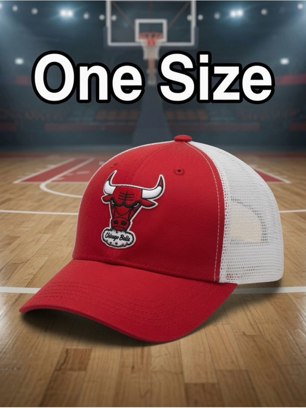 Chicago Bulls Red and White Trucker Hat